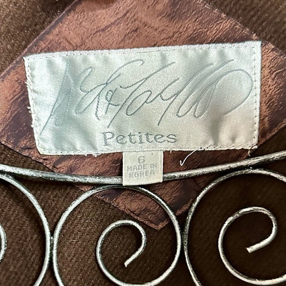 Vintage Lord & Taylor brown windbreaker trench coat size 6P - Picture 3 of 10